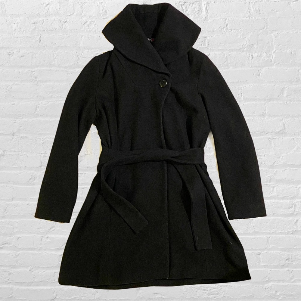 Merona Long Black Wool Peacoat - Womens